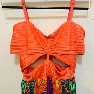 long floral bebe dress